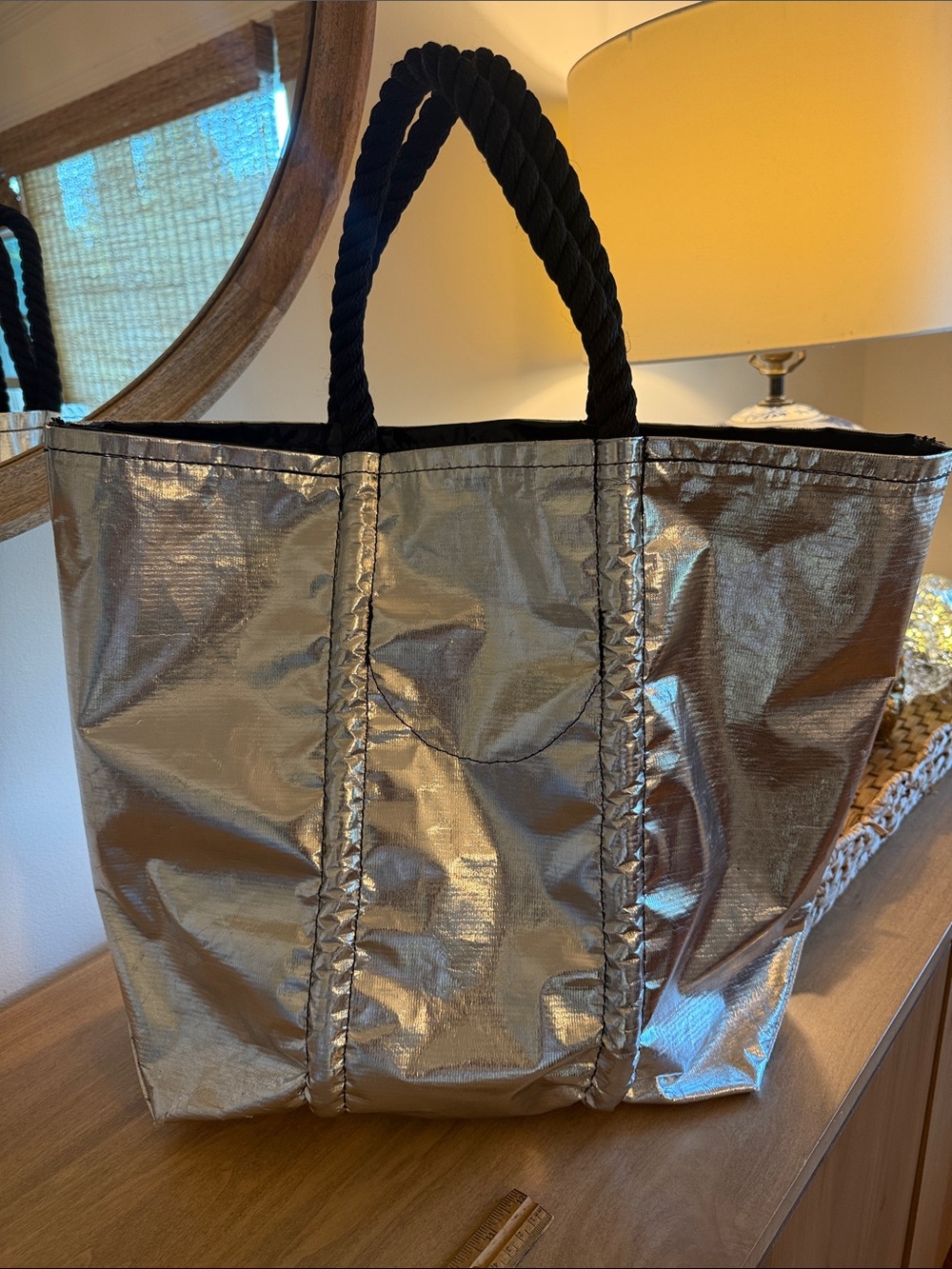 Rogues Gallery Metallic Nautical Rope Handle Tote